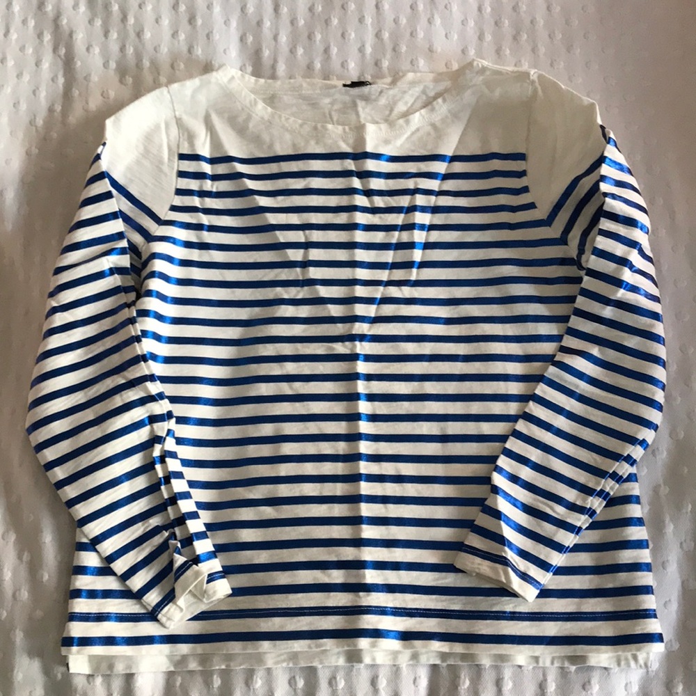 Shiny striped long sleeve JCrew shirt